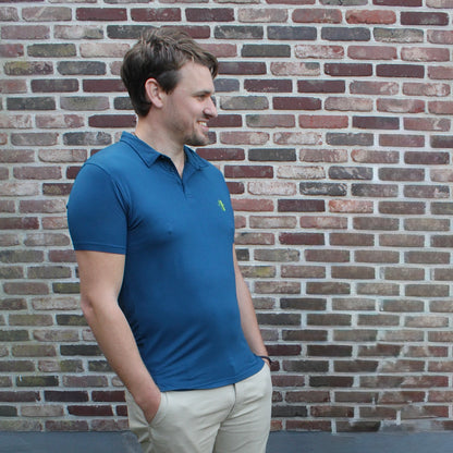 Athletic Bamboe Polo - Poseidon Blauw