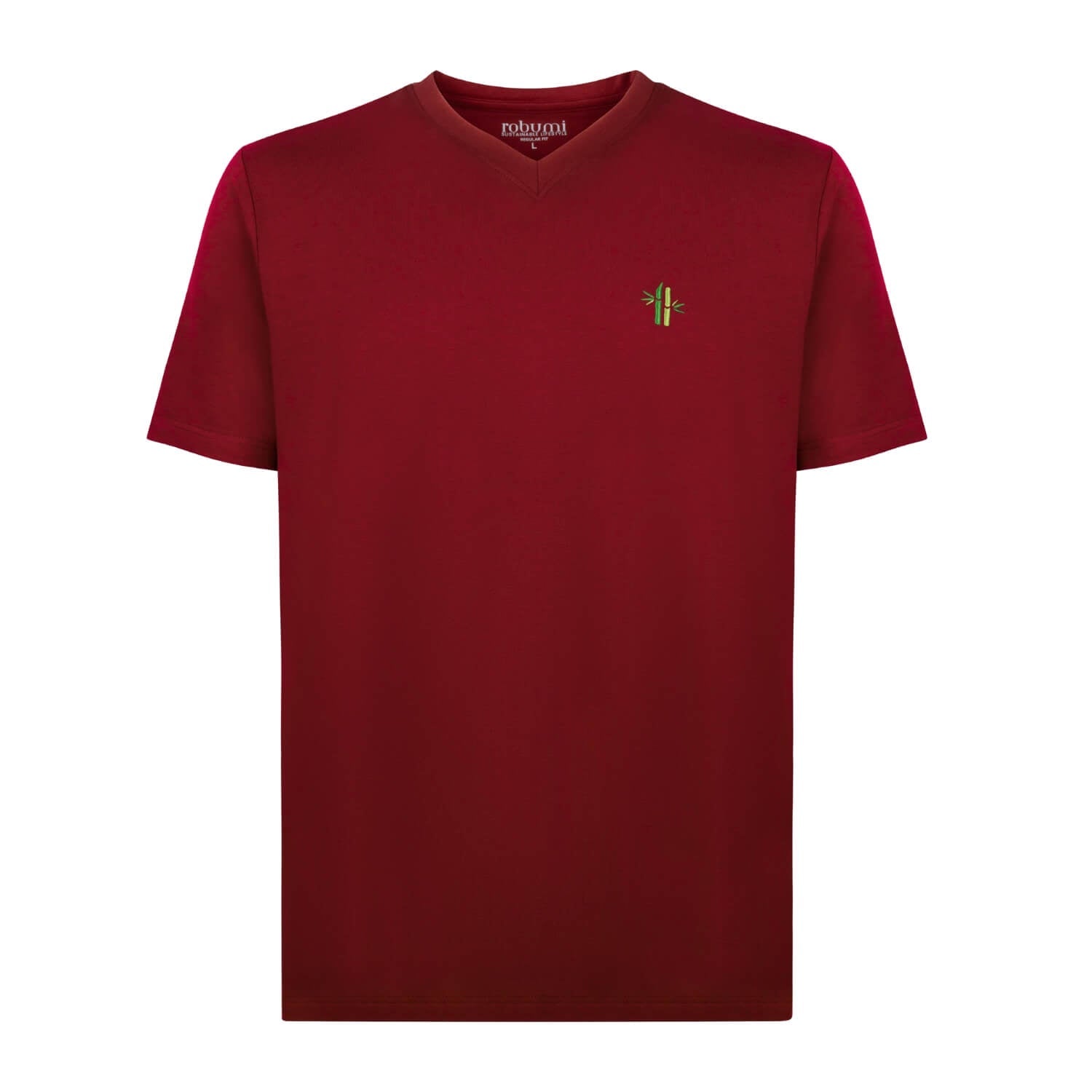 Bamboo Cotton V - neck | Rosewood Red - Robumi Lifestyle