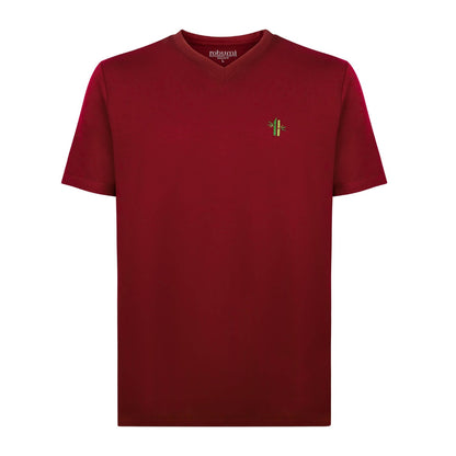 Bamboo Cotton V - neck | Rosewood Red - Robumi Lifestyle