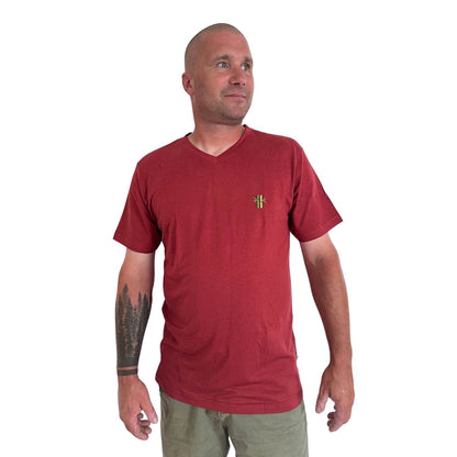 Bamboo Cotton V - neck | Rosewood Red - Robumi Lifestyle