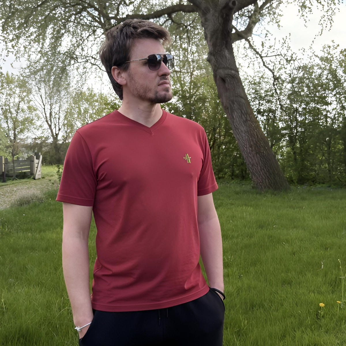 Bamboe-Katoen T-shirt | Rosewood Red