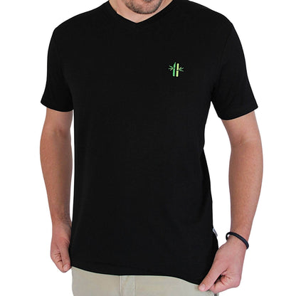 Pitch‑Black Bamboo V‑Neck Shirt | Sustainable & Ultra‑Soft - Robumi Lifestyle